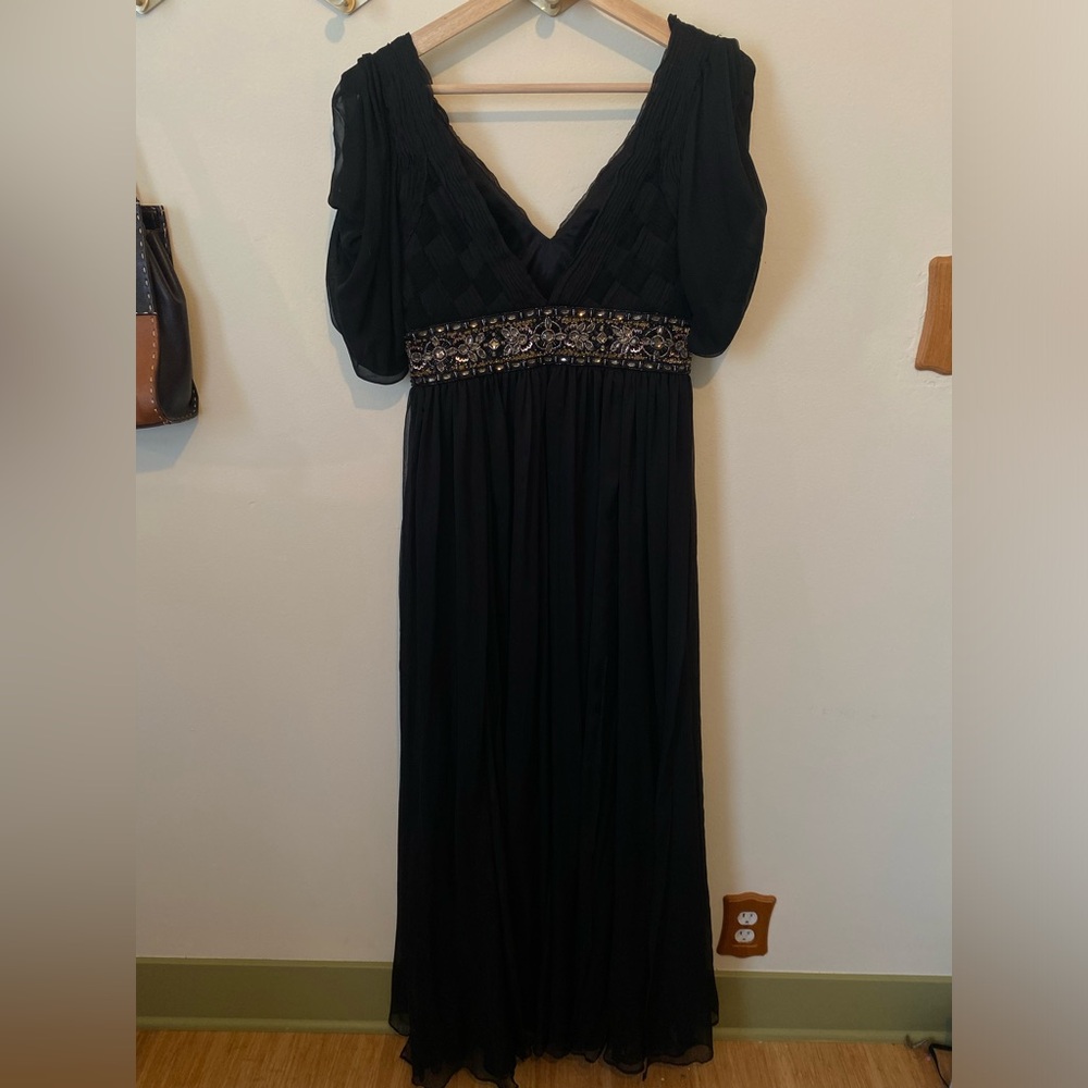 Sue Wong Black Silk Formal Dress - Picture 2 of 5
